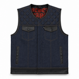 Reapers Revenge Blue Denim Vest - Standard Length