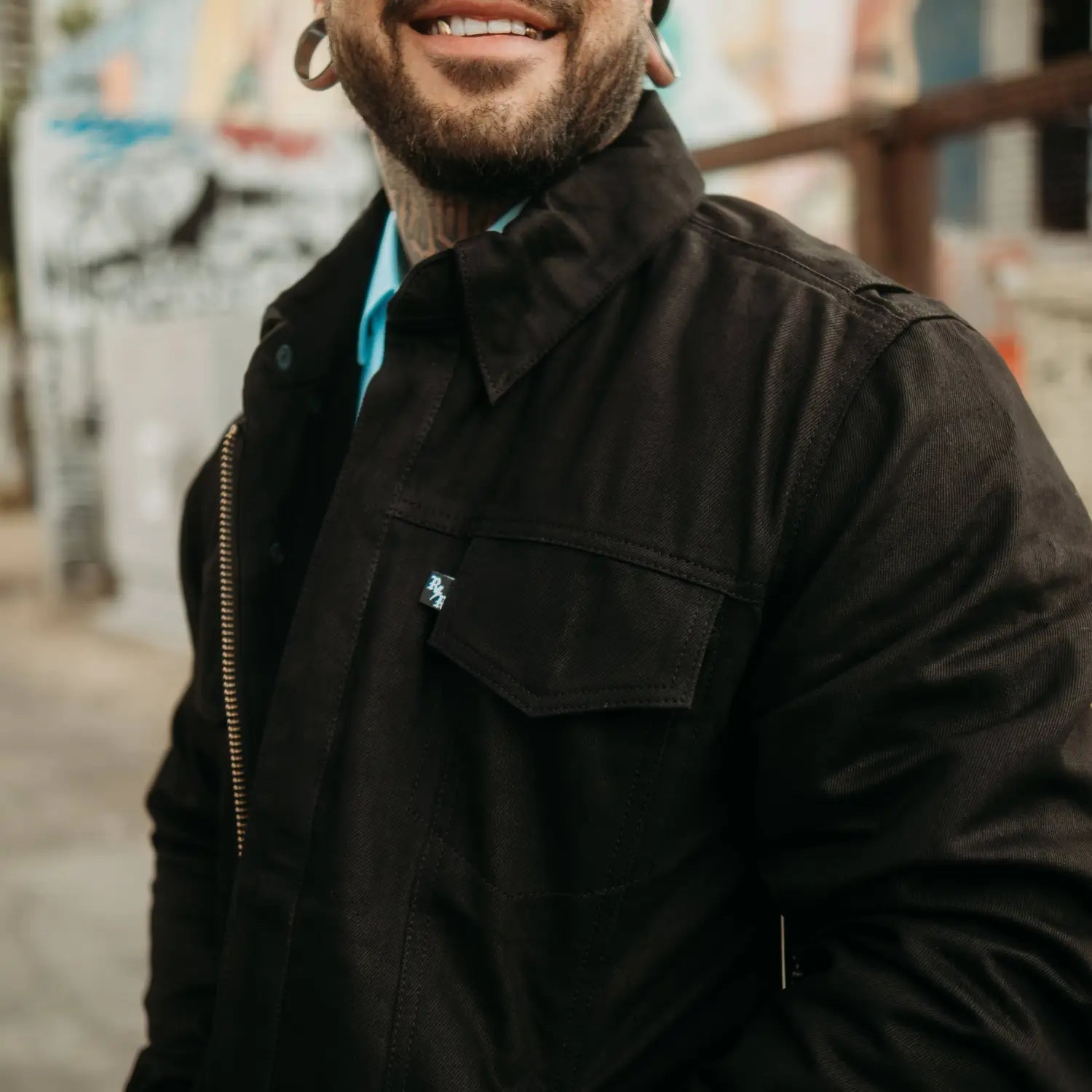 Black Denim Trucker Heavy Duty Jacket