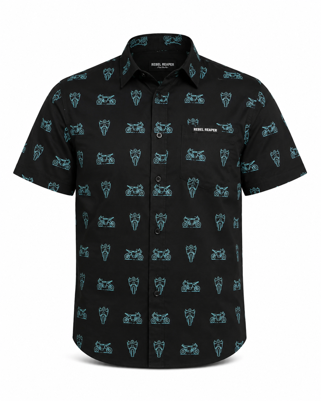 Neon Moto Short Sleeve Shirt - Blue