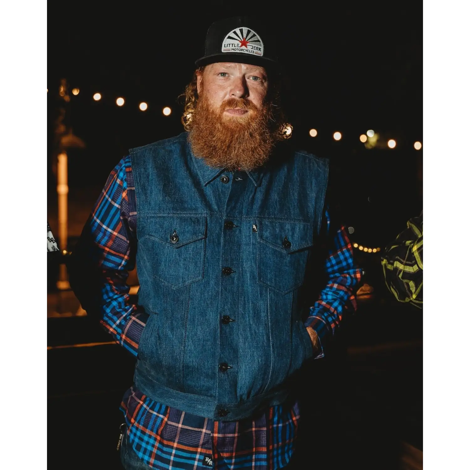 The Burke Vest Washed Blue Denim Vest