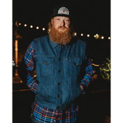The Burke Vest Washed Blue Denim Vest
