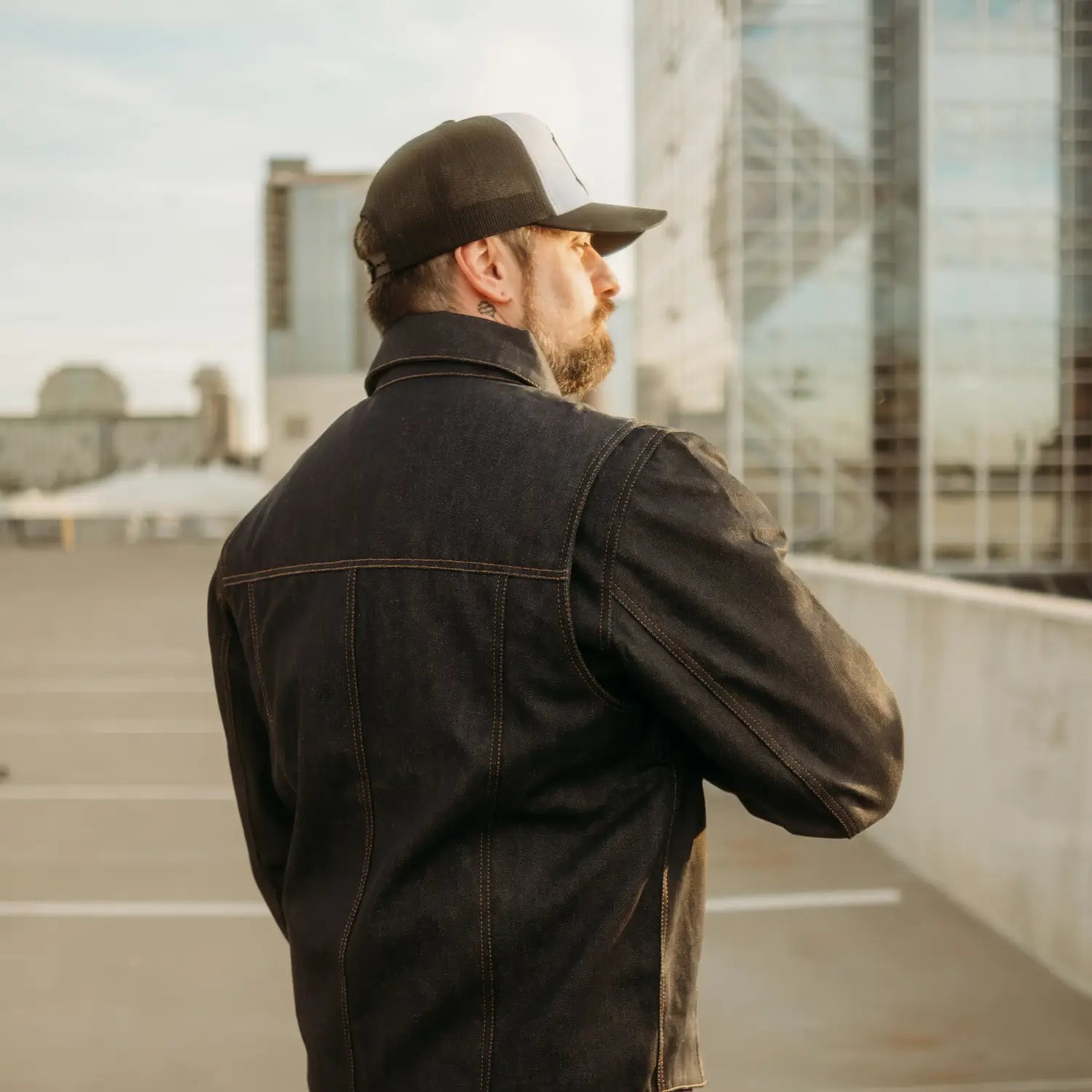 Indigo Blue Denim Trucker Heavy Duty Jacket