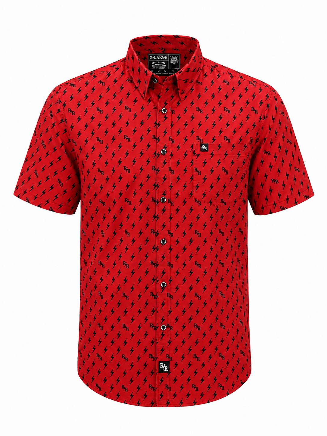 Iconic Bolts Short Sleeve Shirt - Red & Black