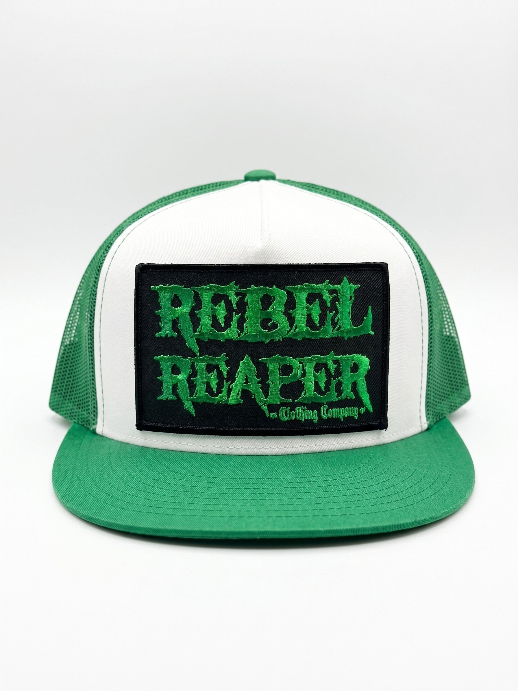 Metal Badge Green - Green/White Trucker Snapback Hat
