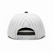 Pinstripe Monogram - White / Black Stripes Snapback Hat