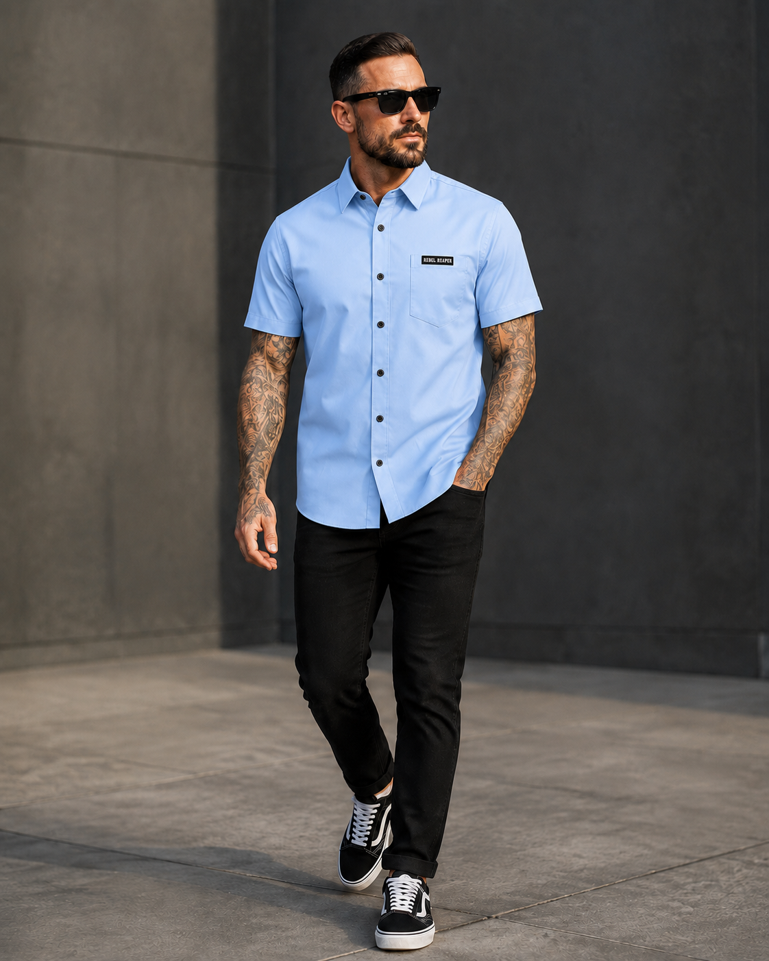 Bamboo Short Sleeve Shirt - Light Blue