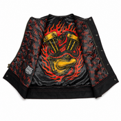 Hellfire Black Denim Vest - Standard Length