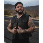 Muerte Black Leather Vest (Short Torso)