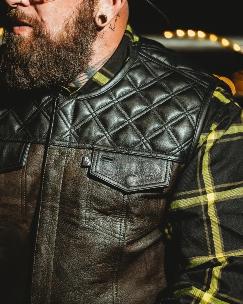 The Harvester of Sorrow Leather Vest | Collarless | Short Torso