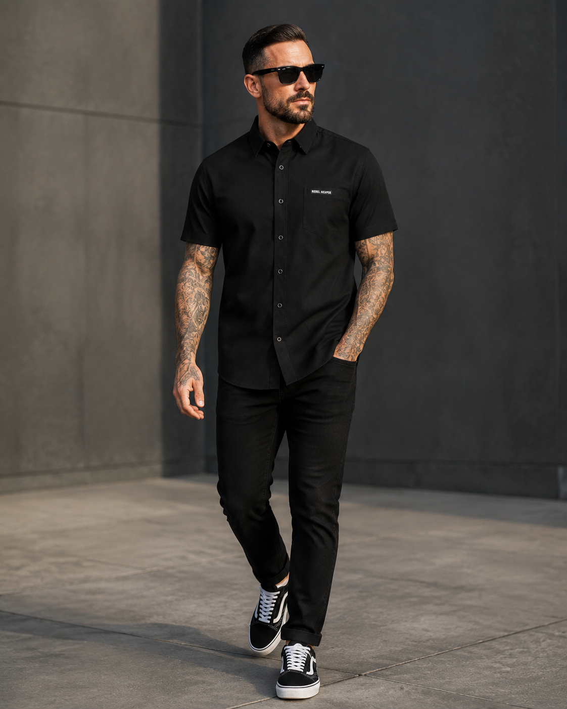Bamboo Short Sleeve Shirt - Black