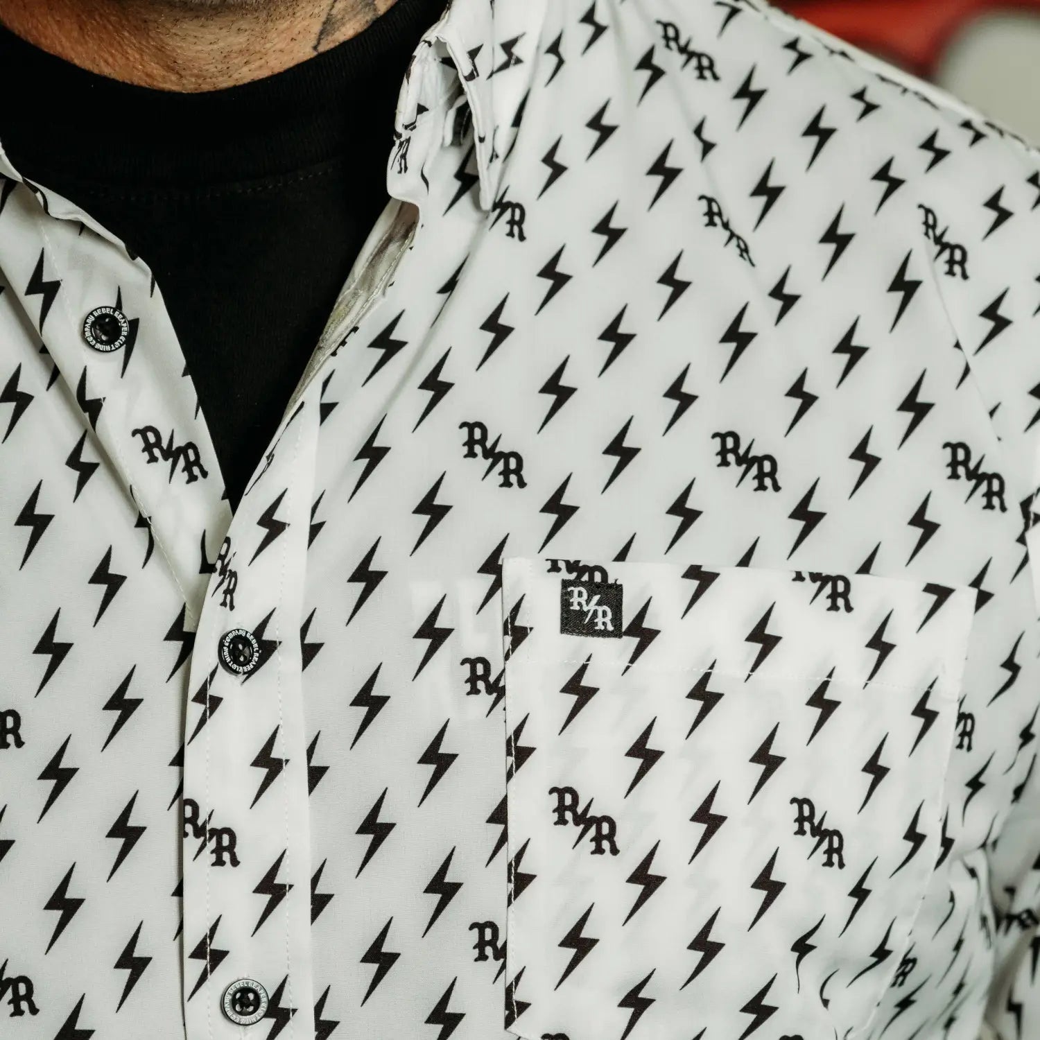 Iconic Bolts Short Sleeve Shirt - White & Black
