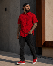Iconic Bolts Short Sleeve Shirt - Red & Black