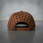 Logo - Rust Brown 2-Tone Checkered Snapback Hat