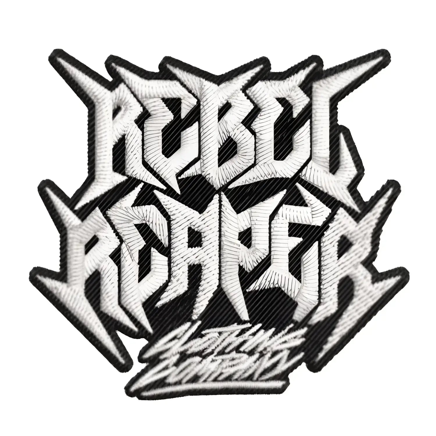 Logo Black & White Embroidered Patch