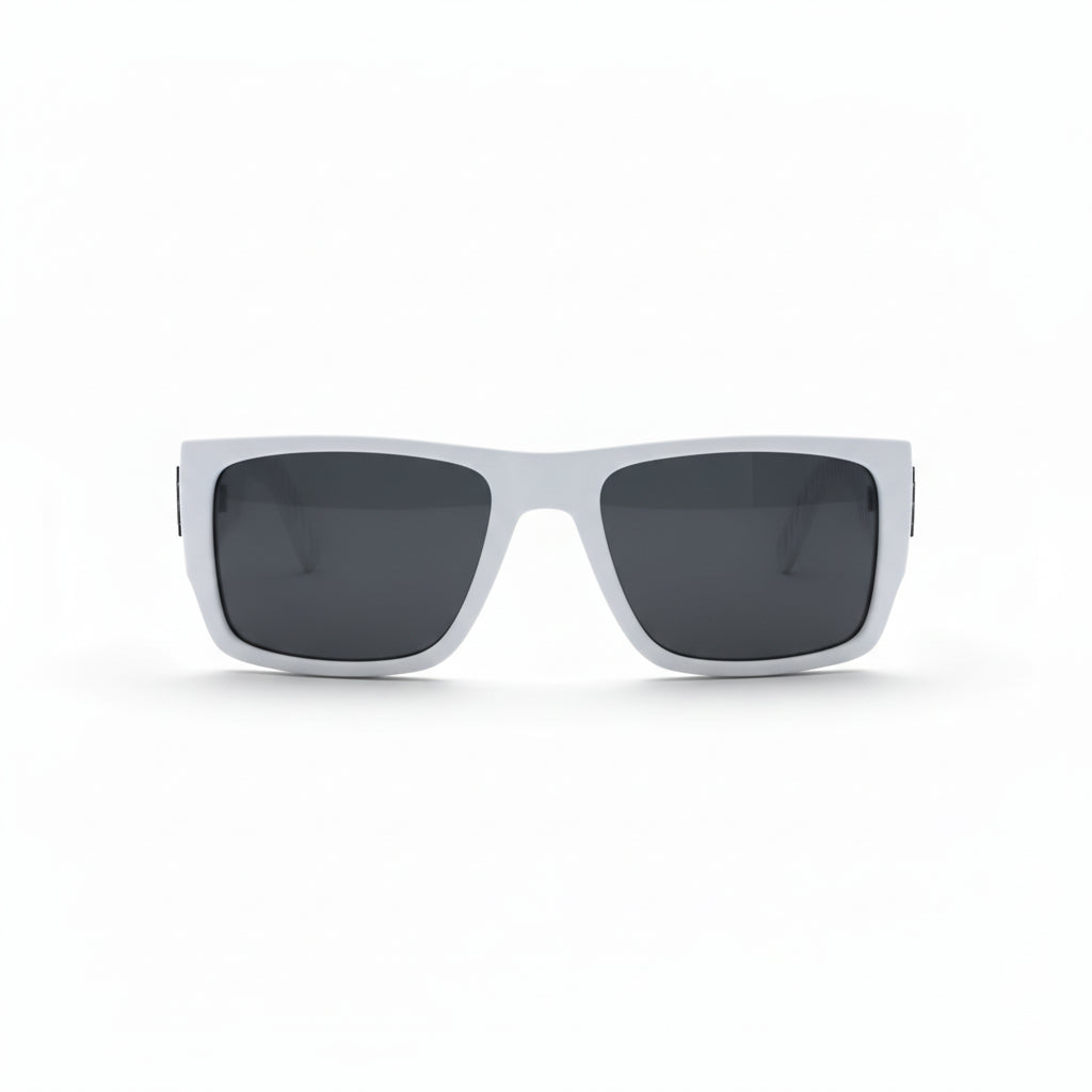 Retro Squared Polarized Sunglasses - White