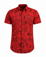 Lucky Ink Tattoo Flash Short Sleeve Shirt - Red