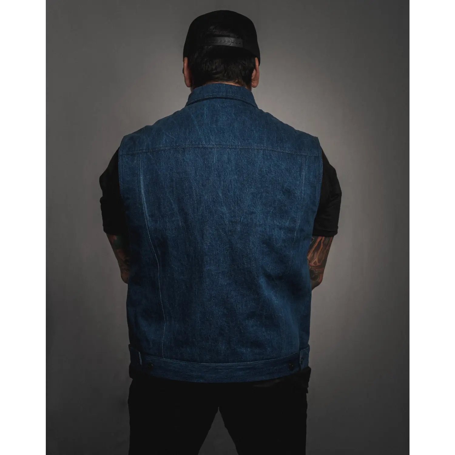 The Burke Vest Washed Blue Denim Vest