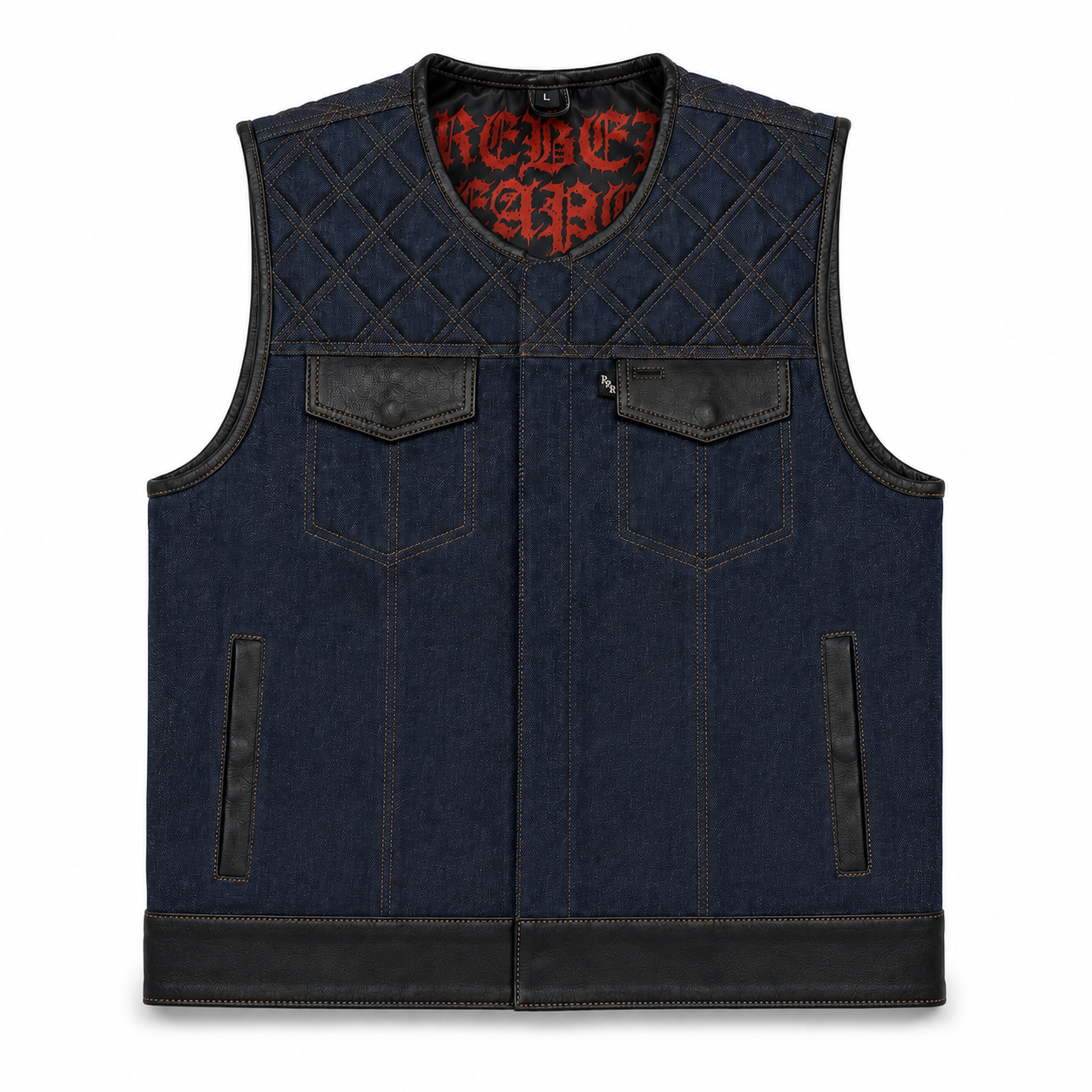 Reapers Revenge Blue Denim Vest - Short Torso