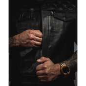 Back In Black Leather Vest (Short Torso)