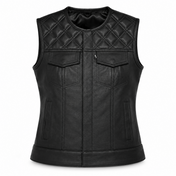 Back In Black Women's Leather Vest