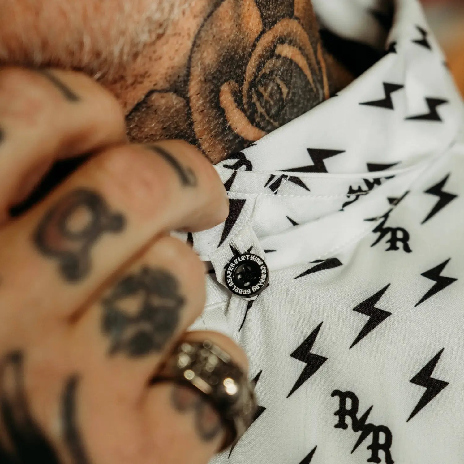 Iconic Bolts Short Sleeve Shirt - White & Black