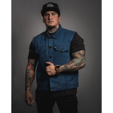 The Burke Vest Washed Blue Denim Vest