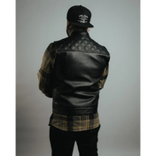 Back In Black Leather Vest - Collared