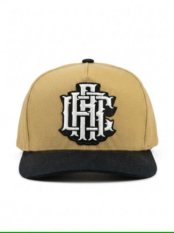 Monogram Badge - Khaki -  Curved Brim Baseball Hat