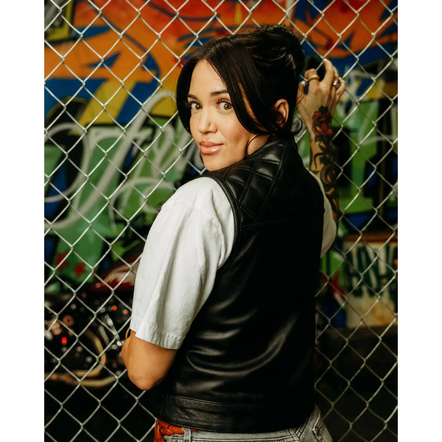 Back In Black Women's Leather Vest