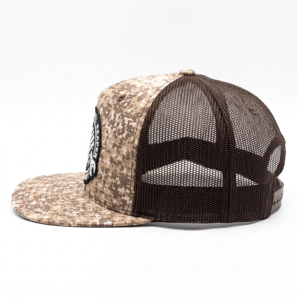 Wrench Logo - Digital Camo/ Brown Mesh Snapback Hat