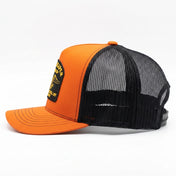 Til' The Wheels Fall Off Trucker - Orange / Black Mesh Snapback Hat