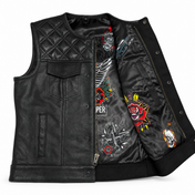Back In Black Leather Vest - Short Torso