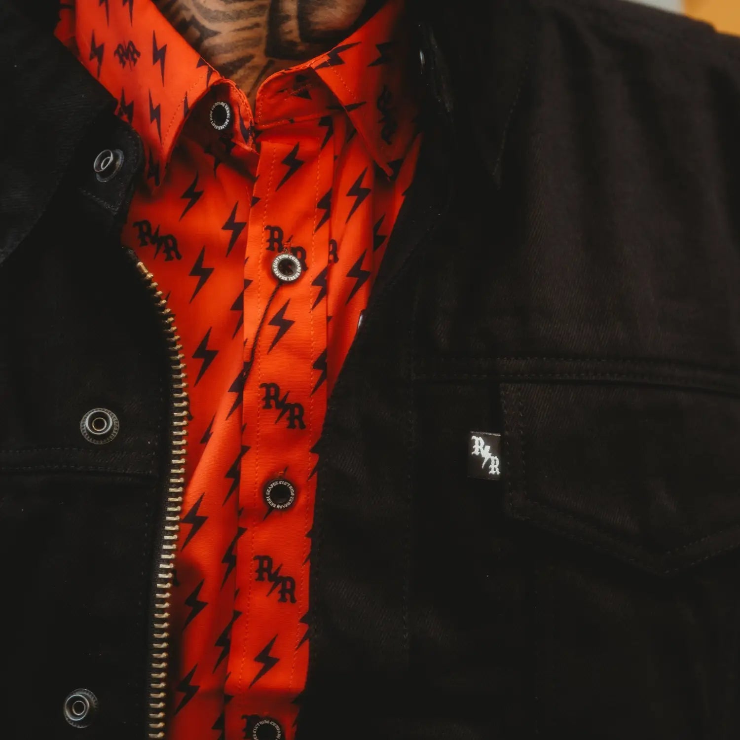 Black Denim Trucker Heavy Duty Jacket