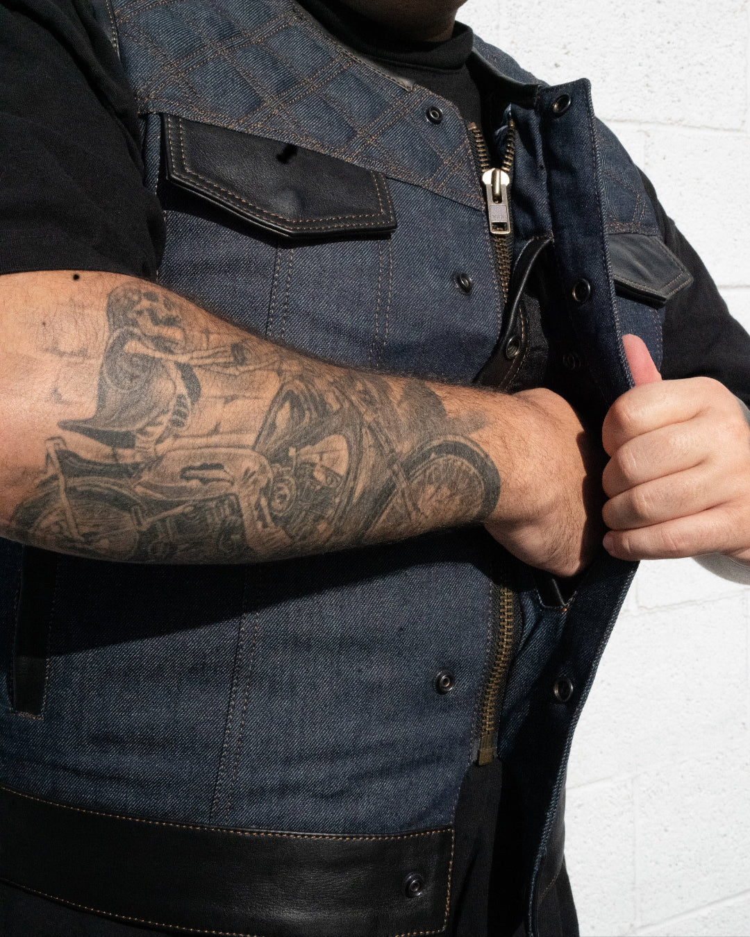 The Reapers Revenge Indigo Blue Denim Vest | Standard Length